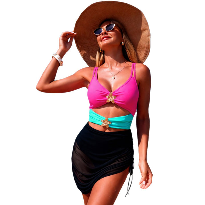 Damen Badeoberteil mit Cut-Outs und Raffung Drune