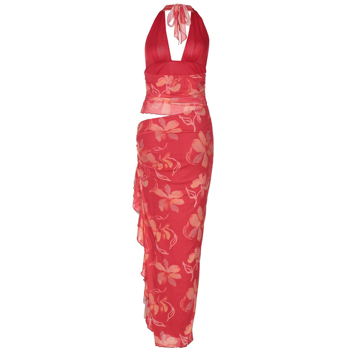 Damen Wickelkleid mit floralem Design und raffiniertem Schnitt Drune