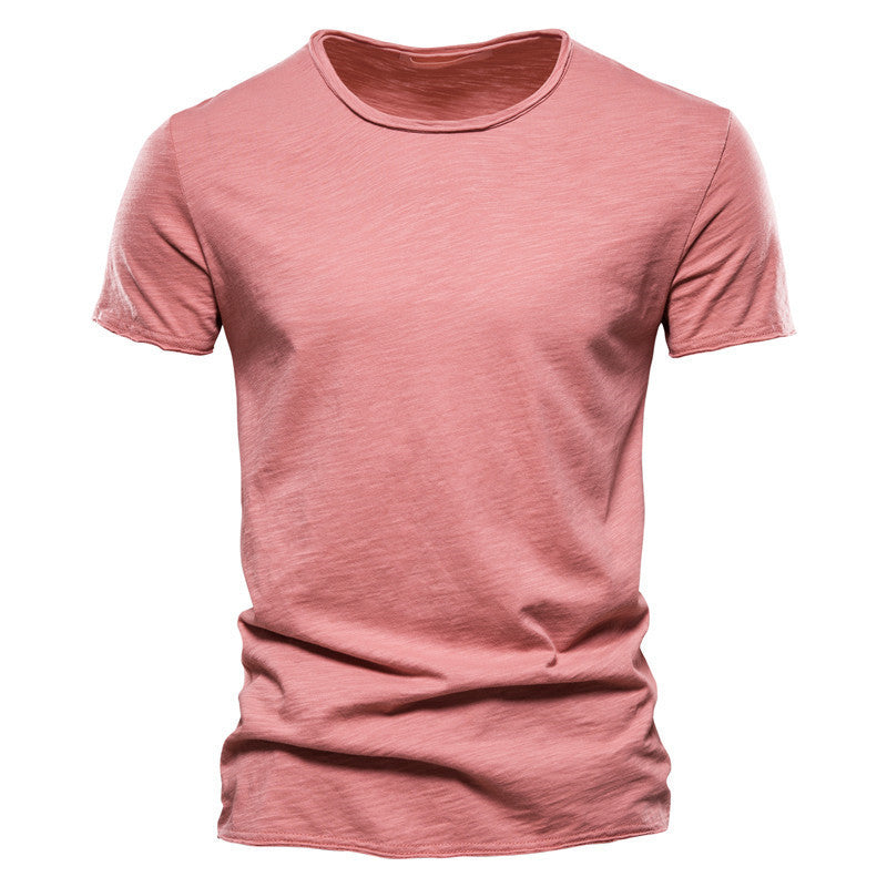 Herren nan leichtes Baumwollshirt mit Rundhalsausschnitt und schlanker Passform Drune