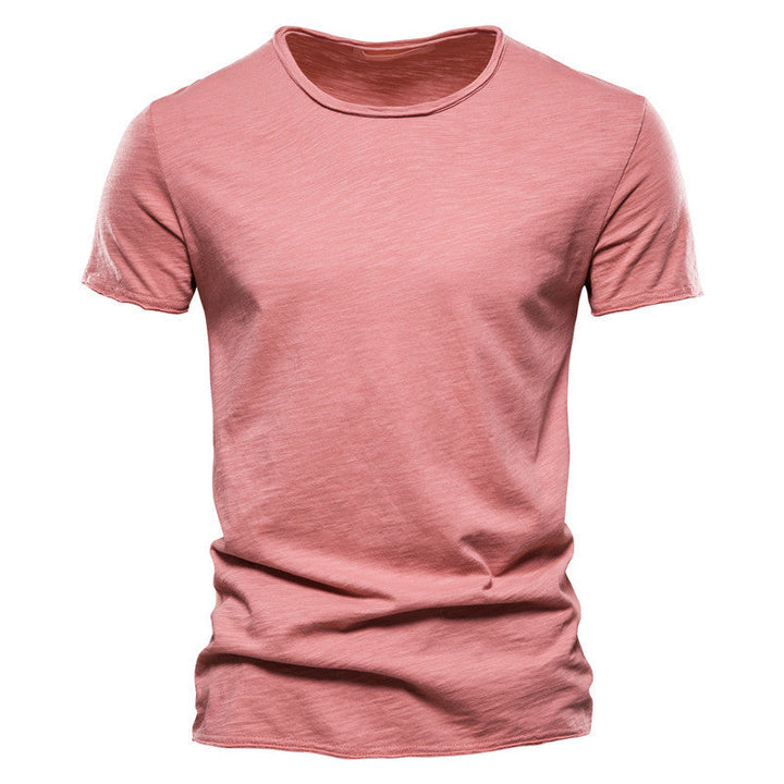 Herren nan leichtes Baumwollshirt mit Rundhalsausschnitt und schlanker Passform Drune