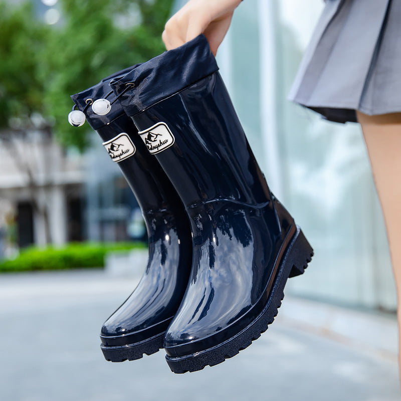Damen Hochwertige und Stylische Gummistiefel mit Verstellbarem Schnürsystem Drune