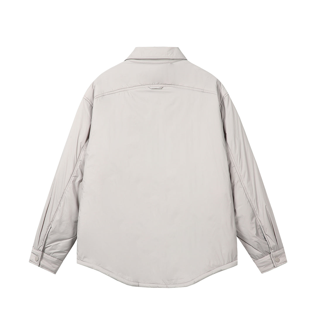Unisex Kurz geschnittener Thermo‑Hemdblouson mit Hemdkragen und Pattentasche Drune