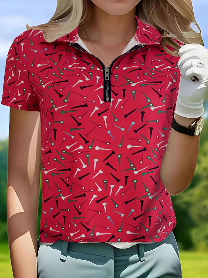 Damen Golfpoloshirt mit Reißverschluss Drune
