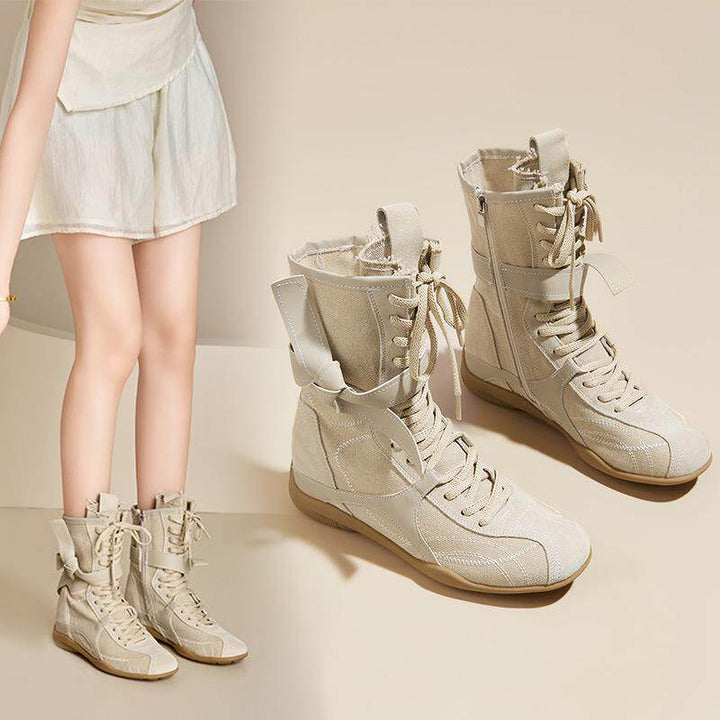 Damen Modische und Bequeme Schnürstiefel Drune
