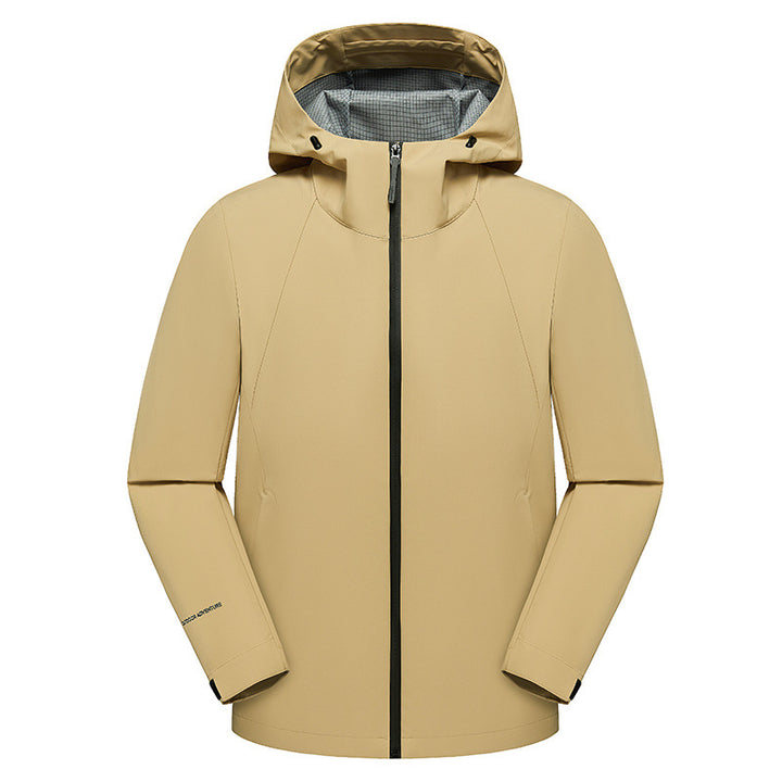 Herren dreilagige Softshell-Kapuzenjacke mit nahtversiegelter Wetterschutzmembran und ergonomischem Schnitt Drune
