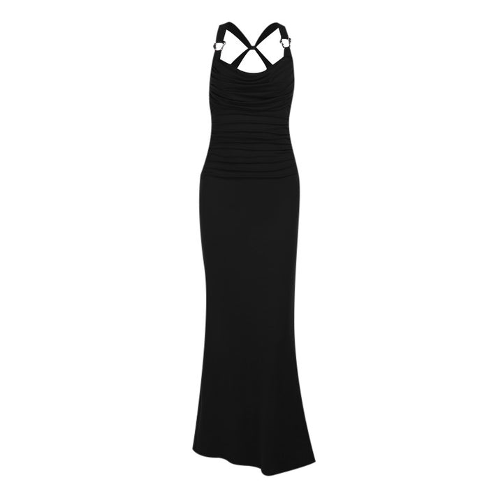 Damen Elegantes Maxikleid mit gerafftem Oberteil Drune
