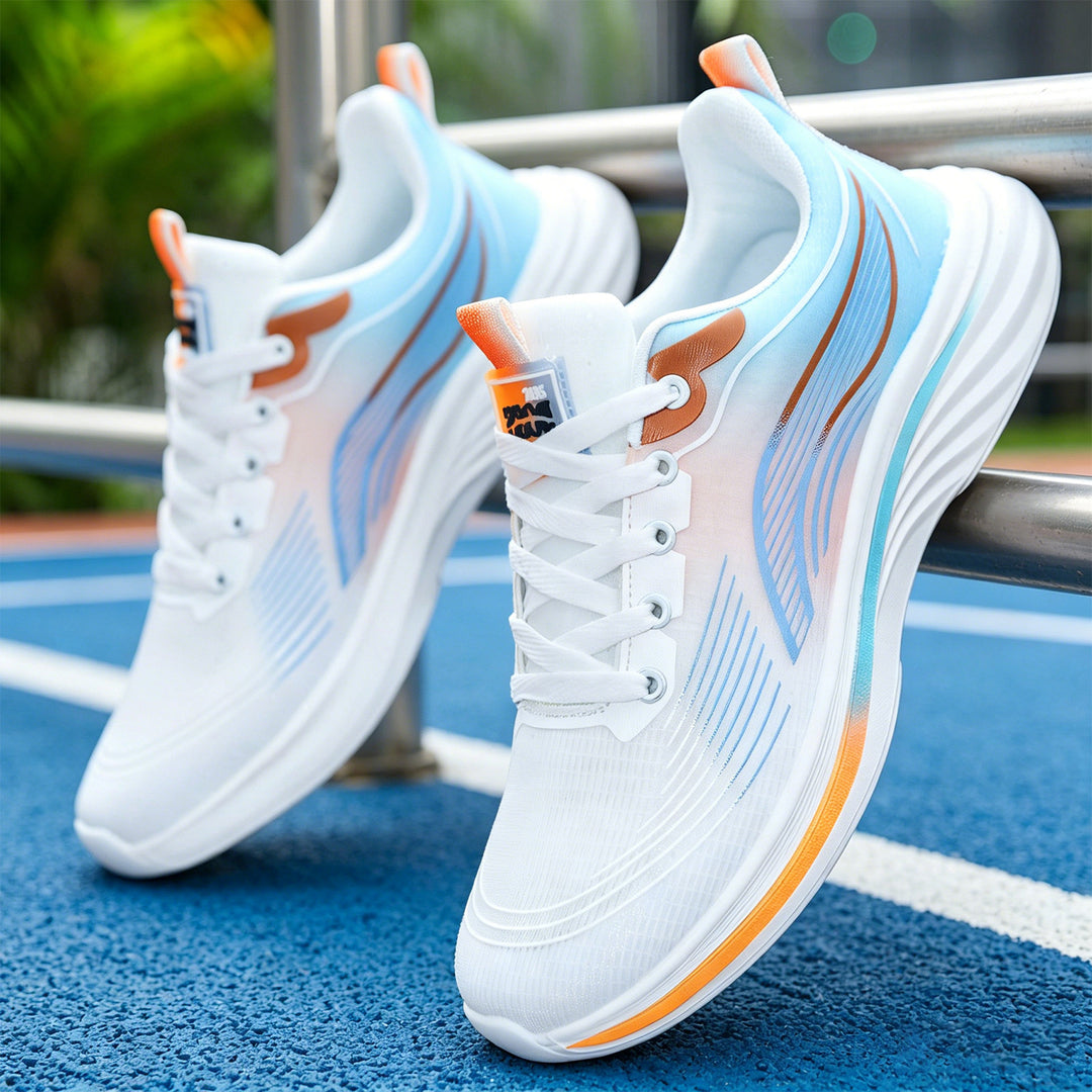 Unisex nan leichtgewichtiger Komfort-Running-Sneaker mit nahtlosem Mesh-Obermaterial, gepolstertem Fersenkragen und stoßabsorbierender Wellen-EVA-Sohle Drune