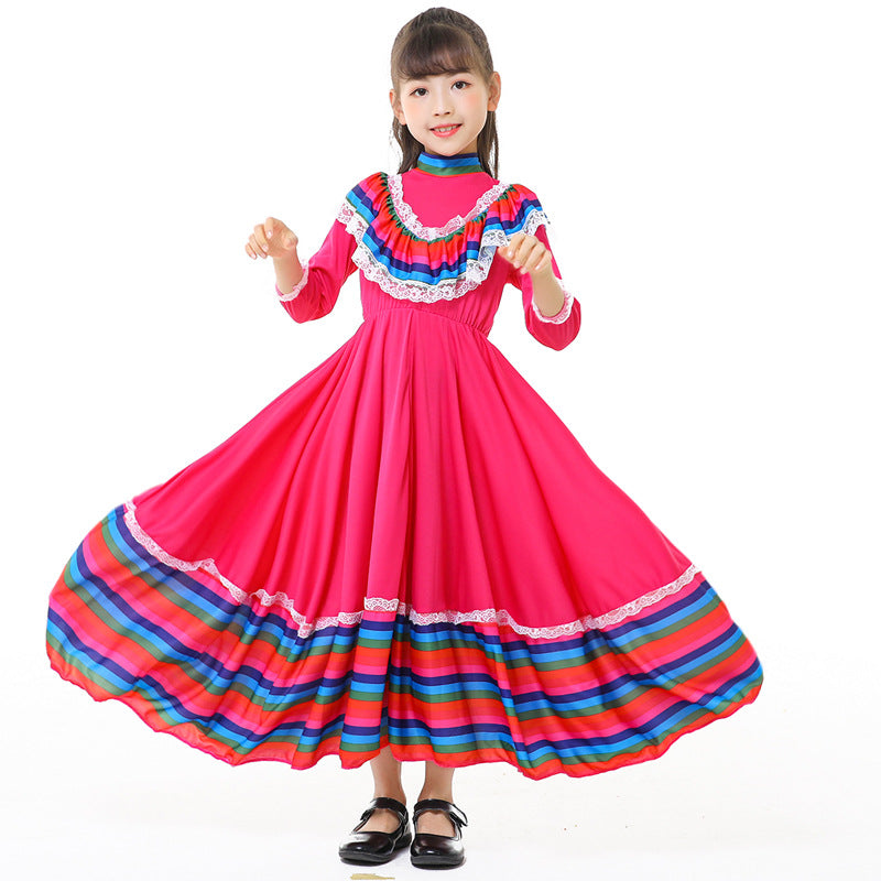 Mädchen Tracht Kleid mit buntem Saum Drune