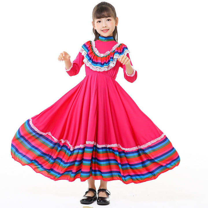 Mädchen Tracht Kleid mit buntem Saum Drune