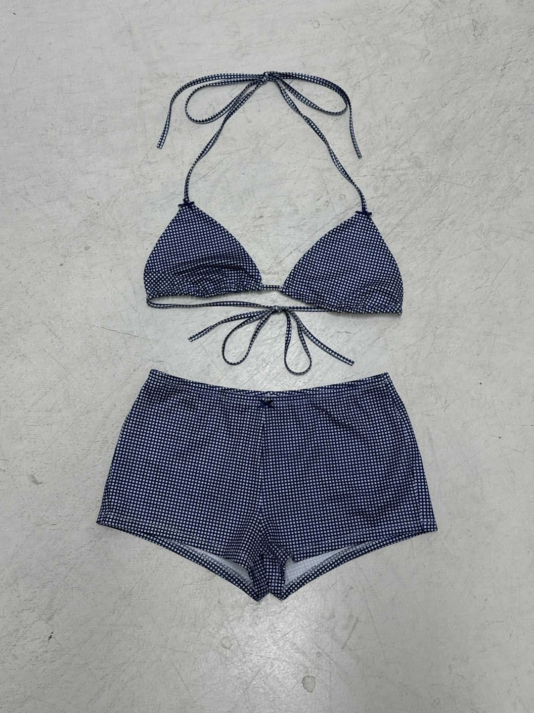 Damen Bikini-Set mit klassischen Karomuster und verstellbaren Trägern Drune