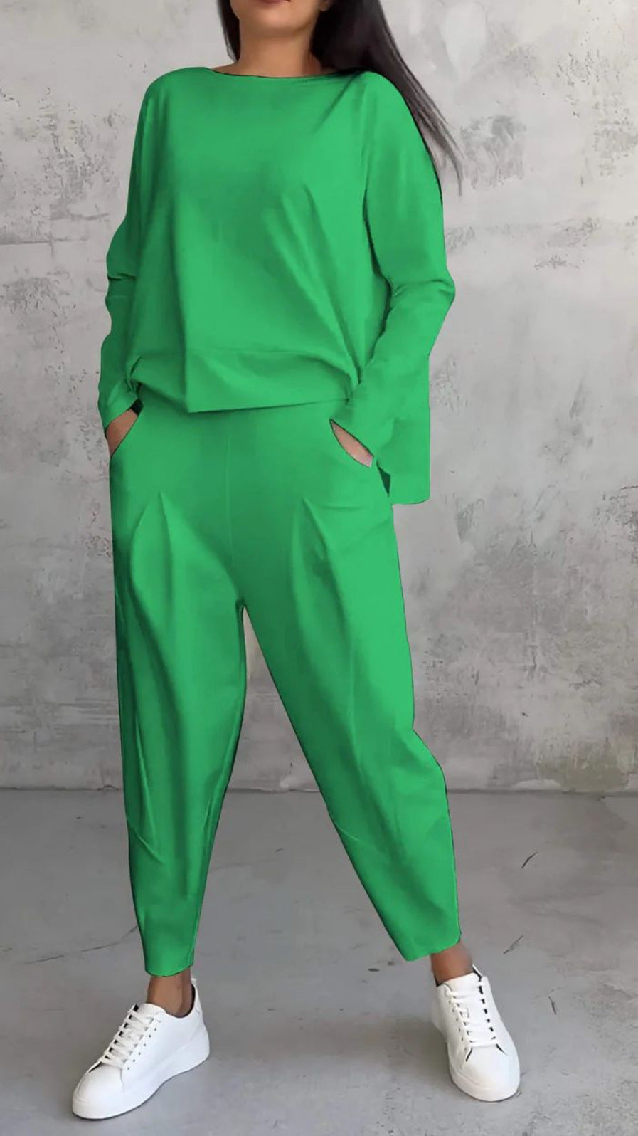 Damen Bequemes Freizeit-Set mit weitem Schnitt und Taschen Drune