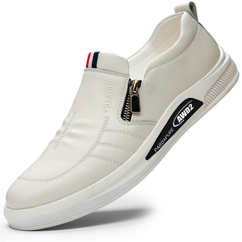 Herren Komfortable Slip-On Leder-Sneaker mit dezentem Reißverschluss und flexiblem Sohlenprofil Drune