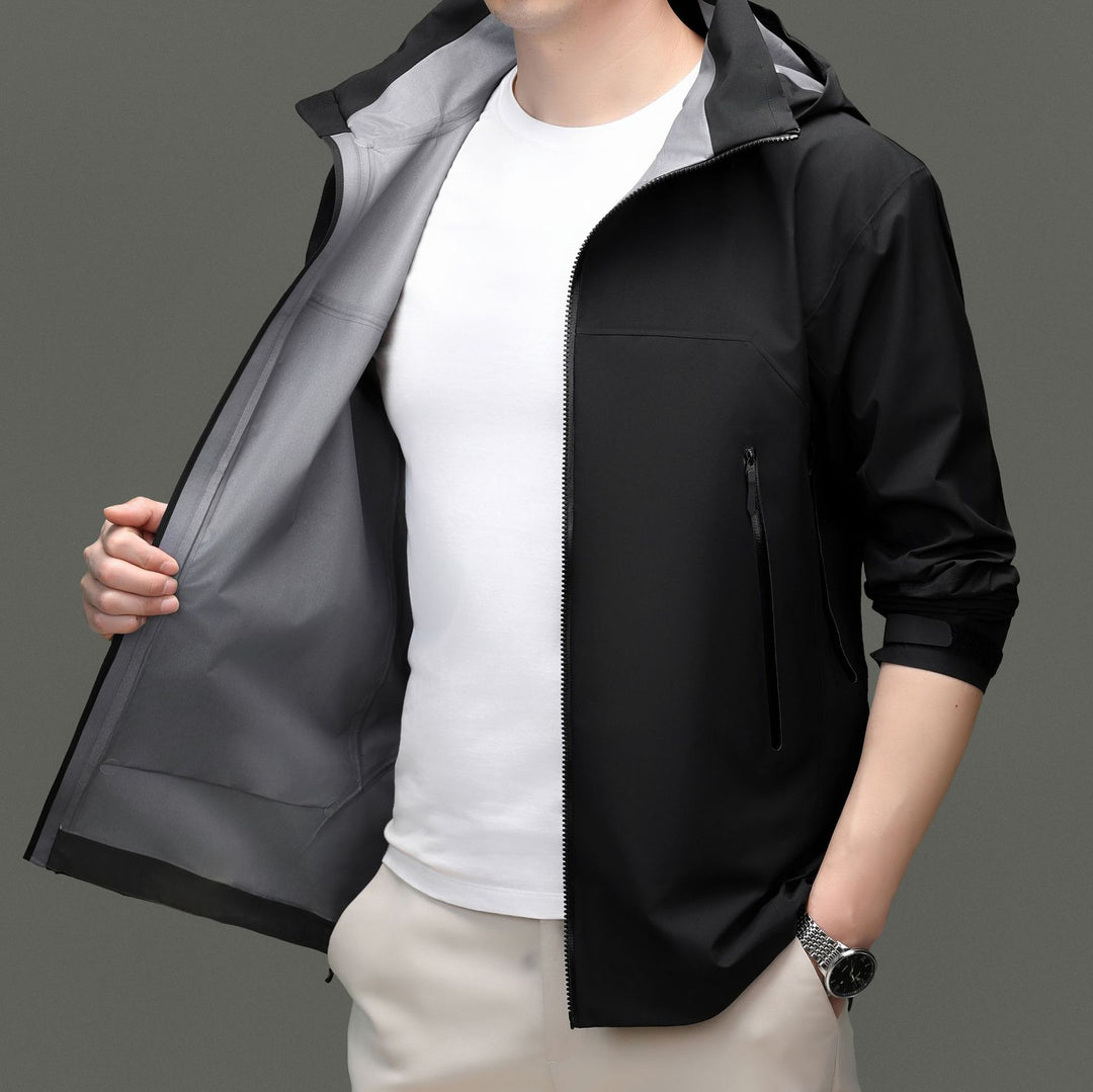Herren Funktionsjacke mit innovativer wasserdichter Technologie und verstellbarem Kapuzendesign Drune