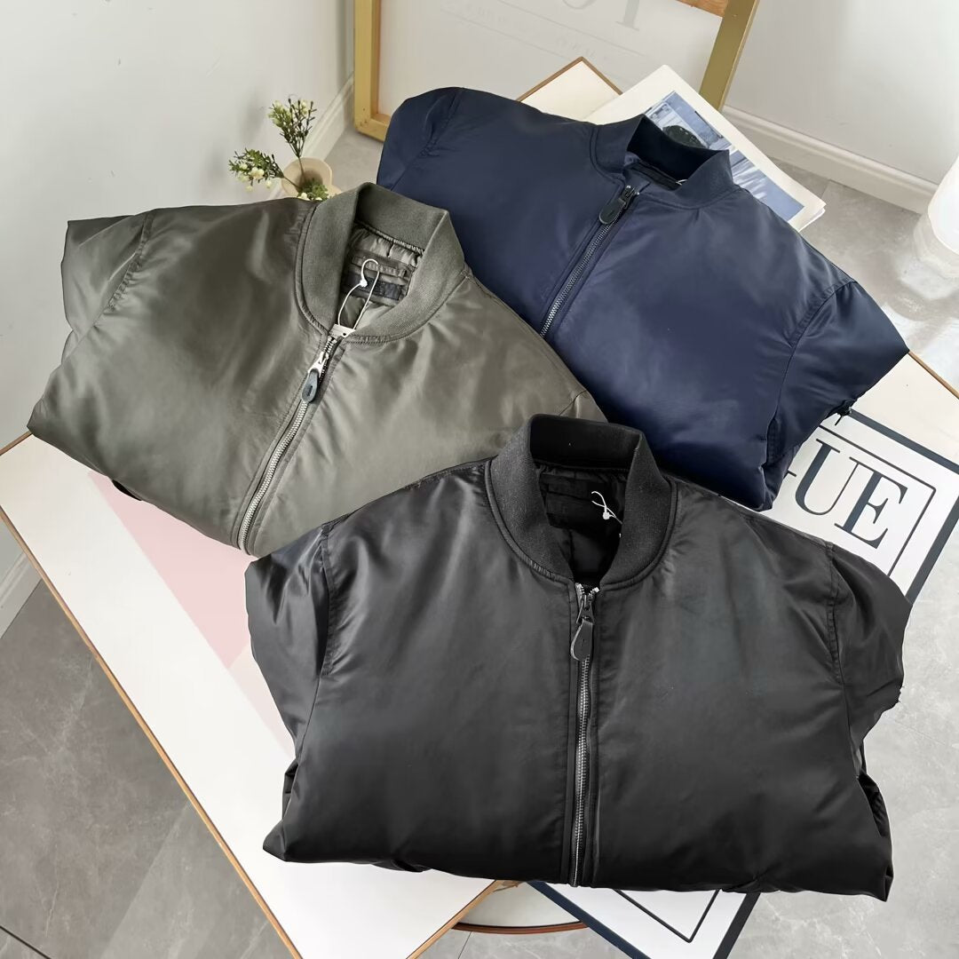 Damen zeitlose Kunstleder-Bomberjacke mit praktischen Taschen Drune