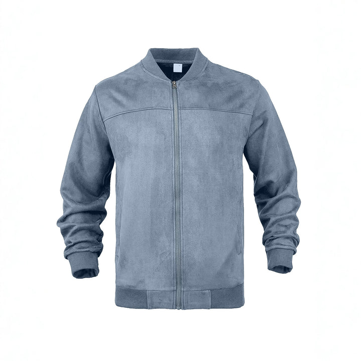 Herren Velours-Trainingsjacke mit Reißverschluss und Stehkragen Drune