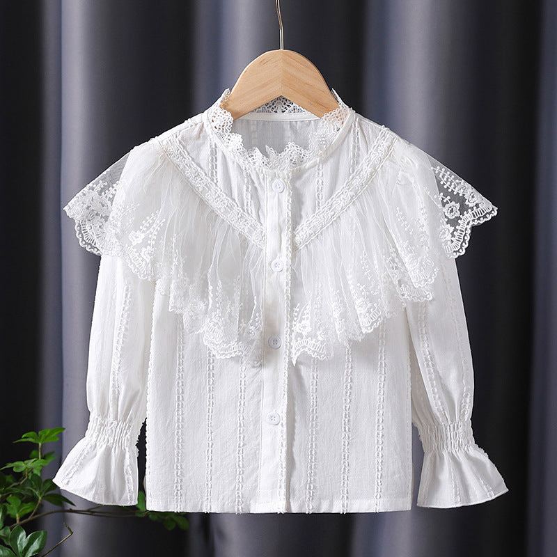 Mädchen Bluse mit romantischen Spitzendetails Drune
