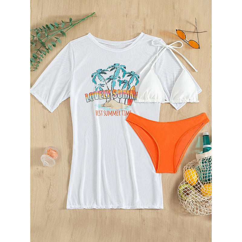 Damen Strandoberteil mit lebhaftem Sommermotiv Drune