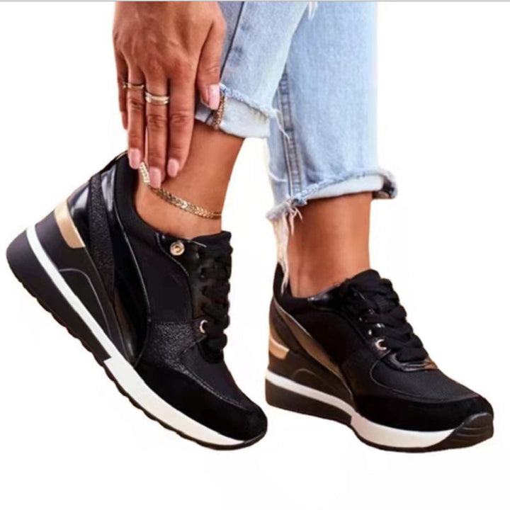 Damen Modische Sneaker mit edlem Metallic-Detail und sportlicher Sohle Drune
