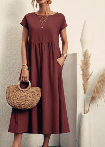Damen Midikleid mit lässigem Schnitt und seitlichen Taschen Drune