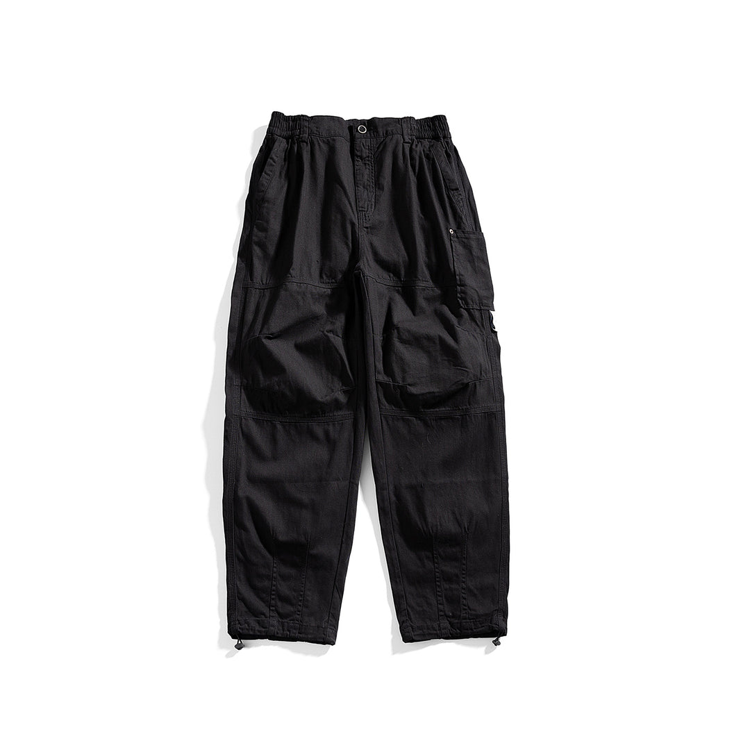 Herren relaxed Utility-Hose mit elastischem Bund, verstärkten Knien und Kordelabschluss Drune