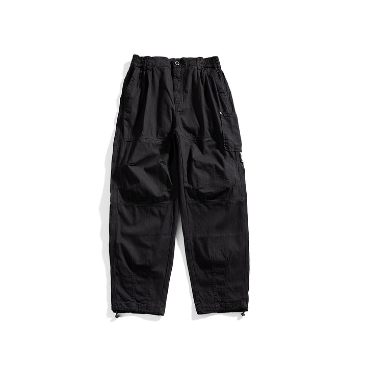 Herren relaxed Utility-Hose mit elastischem Bund, verstärkten Knien und Kordelabschluss Drune