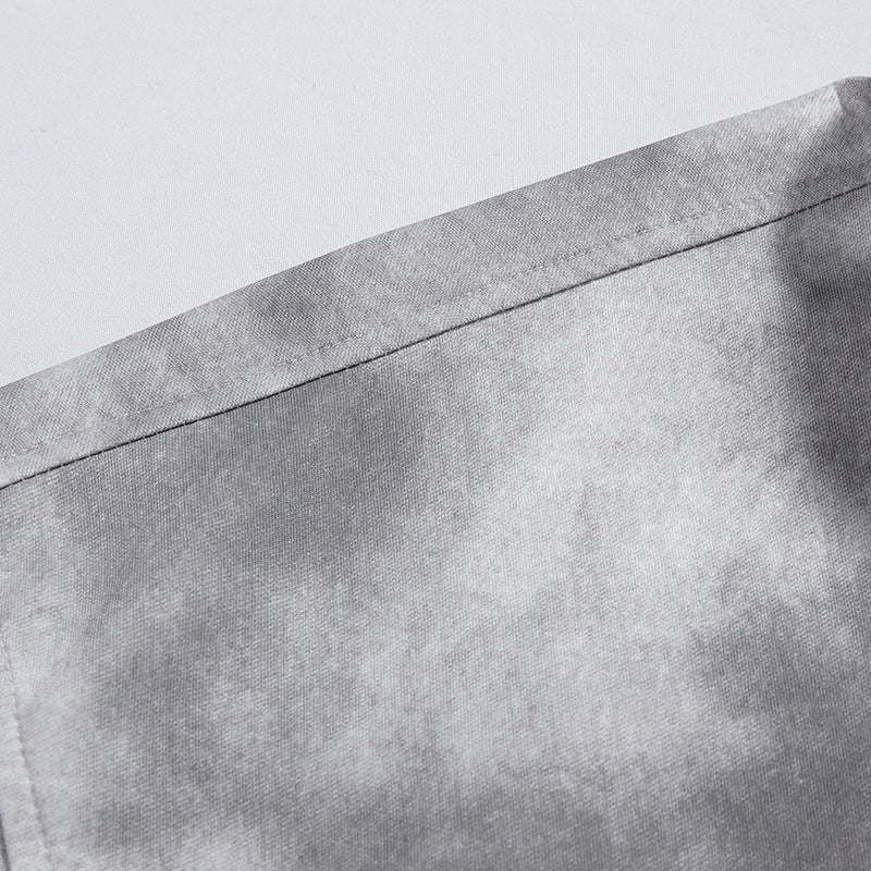 Herren Oversize-Hemdjacke im Washed‑Tie‑Dye‑Look mit Holzknopfleiste & legerer Silhouette Drune