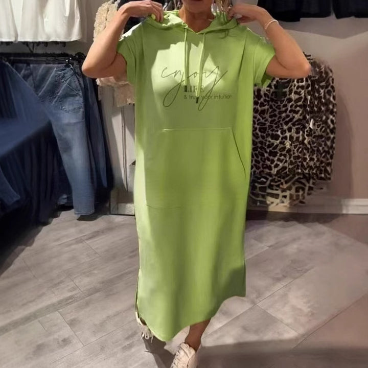 Damen Kapuzenkleid mit lässigem Schnitt und praktischen Taschen Drune