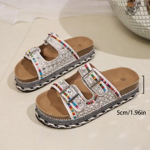 Damen modische Pantoletten mit Schmuckdetails Drune
