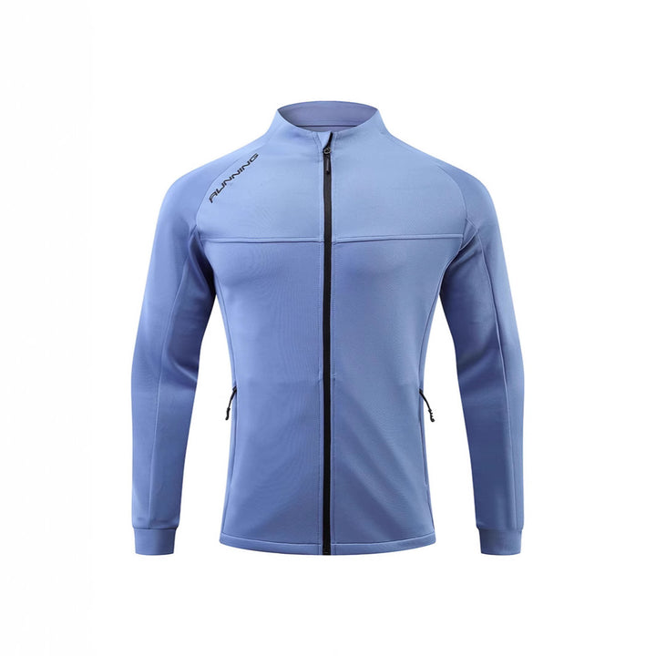 Herren Eng anliegende atmungsaktive Laufjacke mit durchgehendem Reißverschluss und Reißverschlusstaschen Drune
