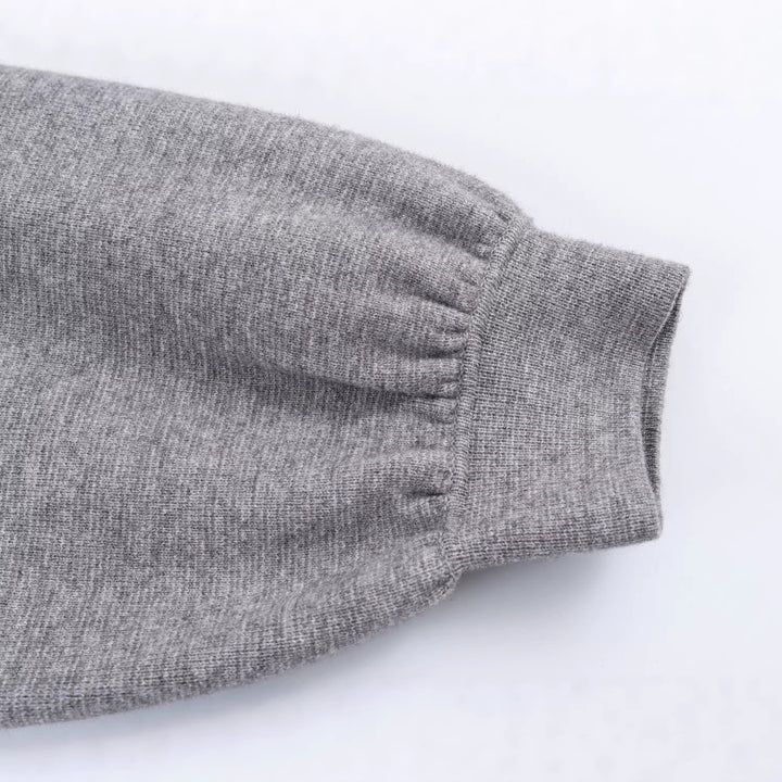 Damen Feinstrickpullover mit Tunnelzugtaillierung, Rundhals und Ballonärmeln Drune