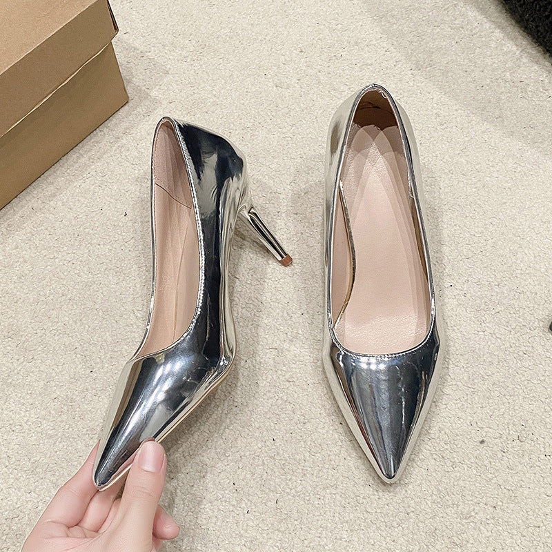 Damen Spiegelglanz-Pumps mit spitzer Silhouette und extrahohem Stiletto Drune