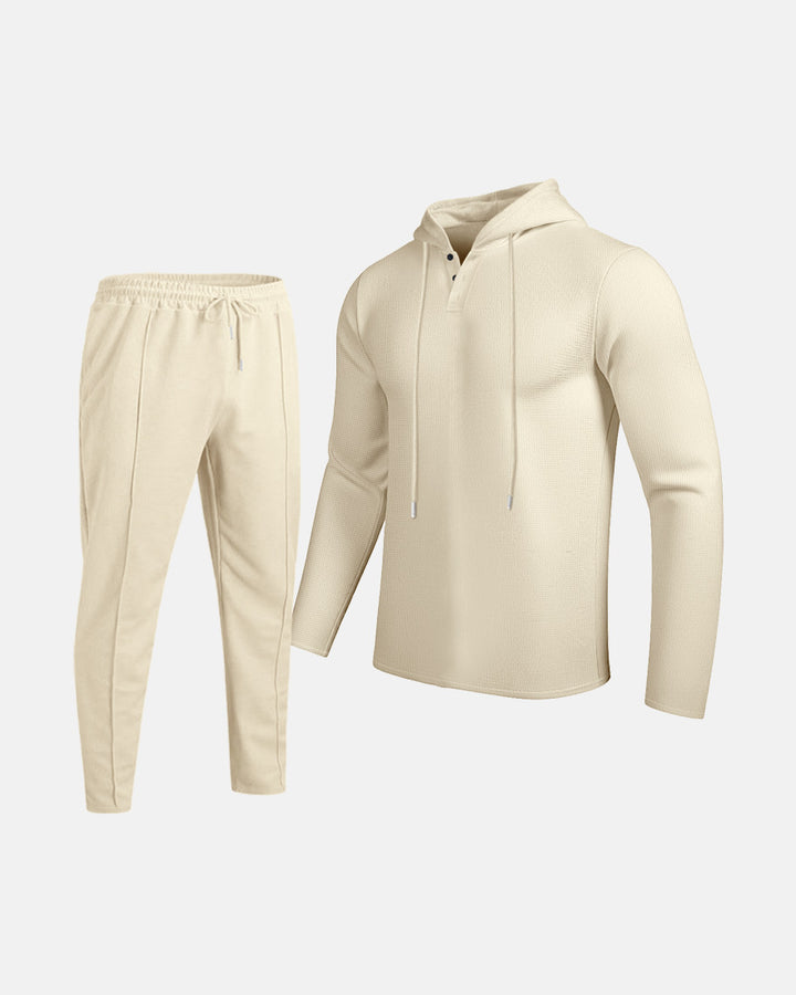 Herren sportliches Hoodie und Jogginghose Set mit atmungsaktiver Struktur Drune