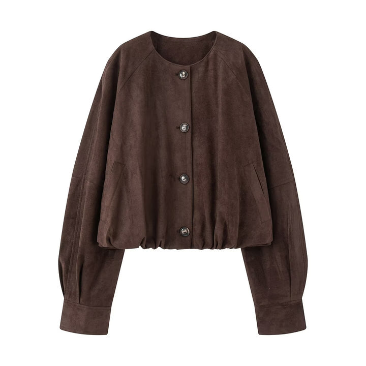 Damen Modische und lässige Suedejacke