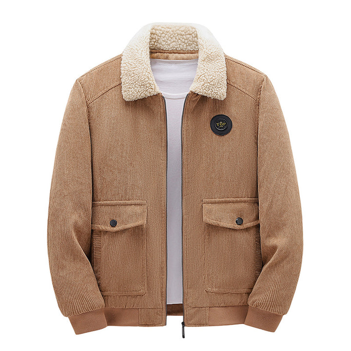 Herren Lässige Cordjacke mit Teddykragen Drune