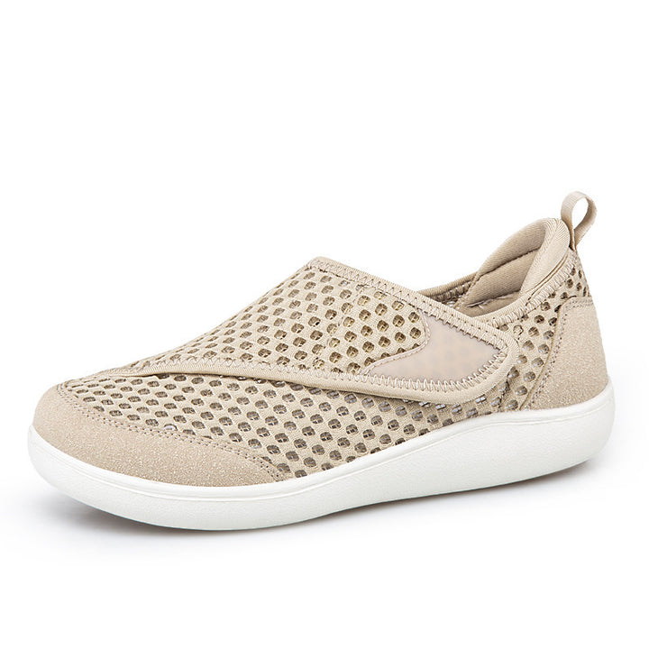 Unisex nan atmungsaktiver Netz-Slipper mit verstellbarem Klettverschluss und viskoelastischem Fußbett Drune