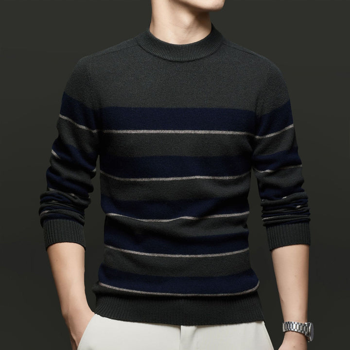 Herren Feinstrickpullover mit modischem Streifenmuster Drune