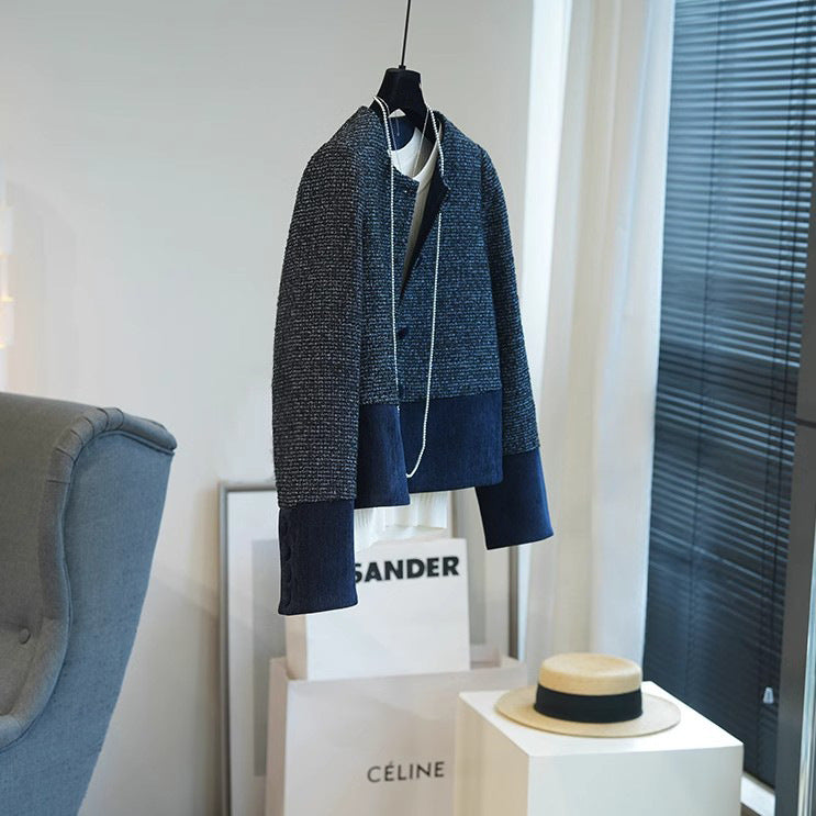 Damen Elegante Kurzjacke mit strukturiertem Gewebe Drune