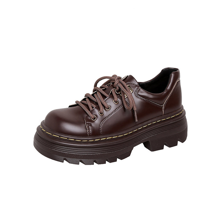 Damen Chunky-Plateau‑Schnürer im Derby‑Look mit profilierter Lug‑Sohle Drune
