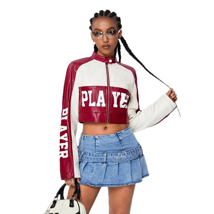 Damen cropped Jacke mit sportiven Akzenten Drune