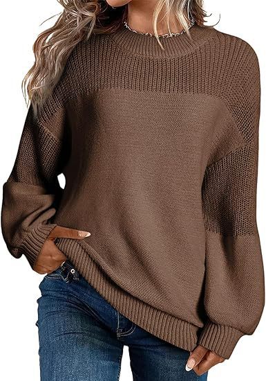 Damen Modischer Strickpullover mit überschnittenen Schultern und lässigem Schnitt Drune