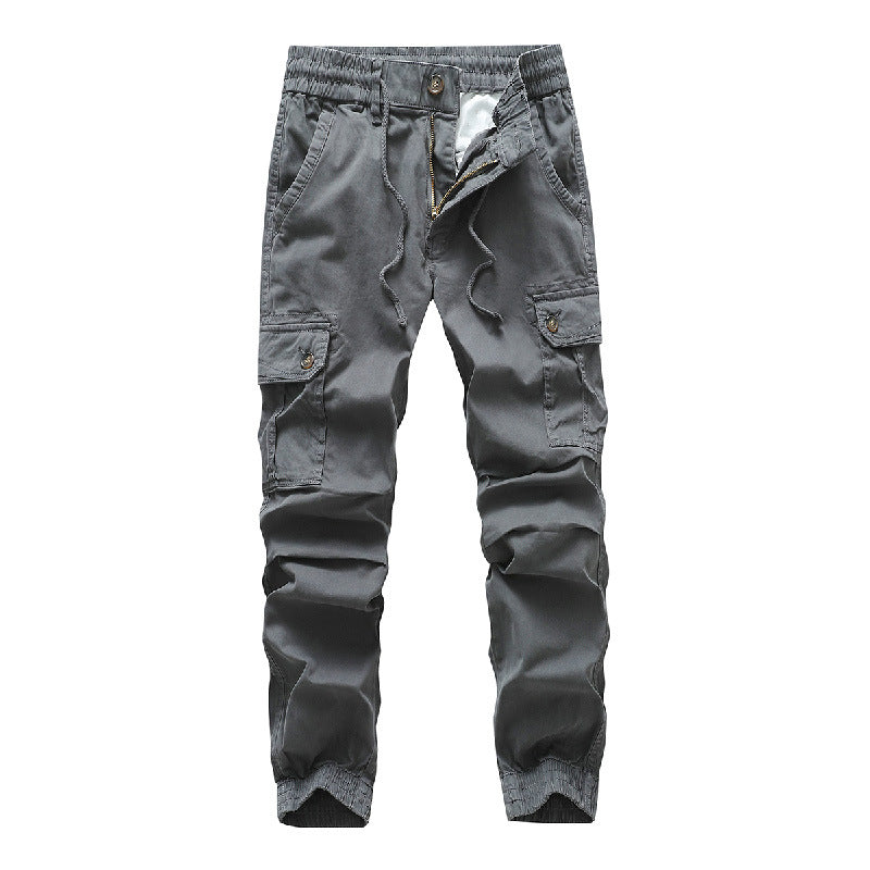 Herren Funktionale Cargo-Joggerhose im Urban-Workwear-Stil mit Kordelbund und Klapptaschen Drune