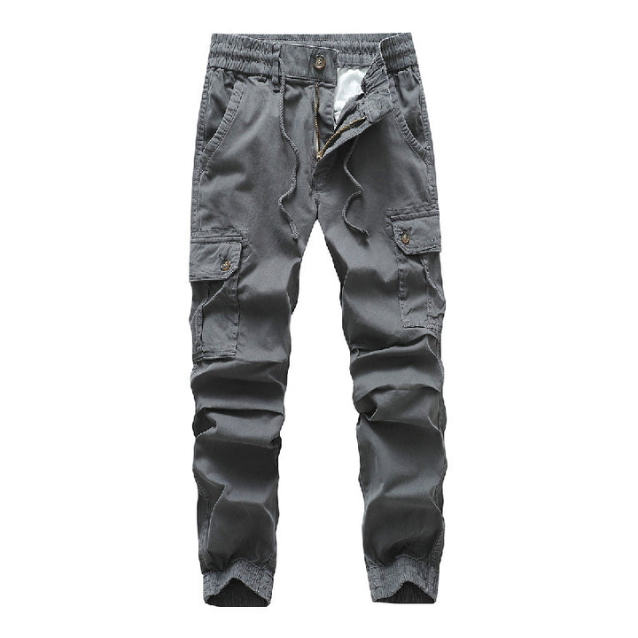 Herren Funktionale Cargo-Joggerhose im Urban-Workwear-Stil mit Kordelbund und Klapptaschen Drune