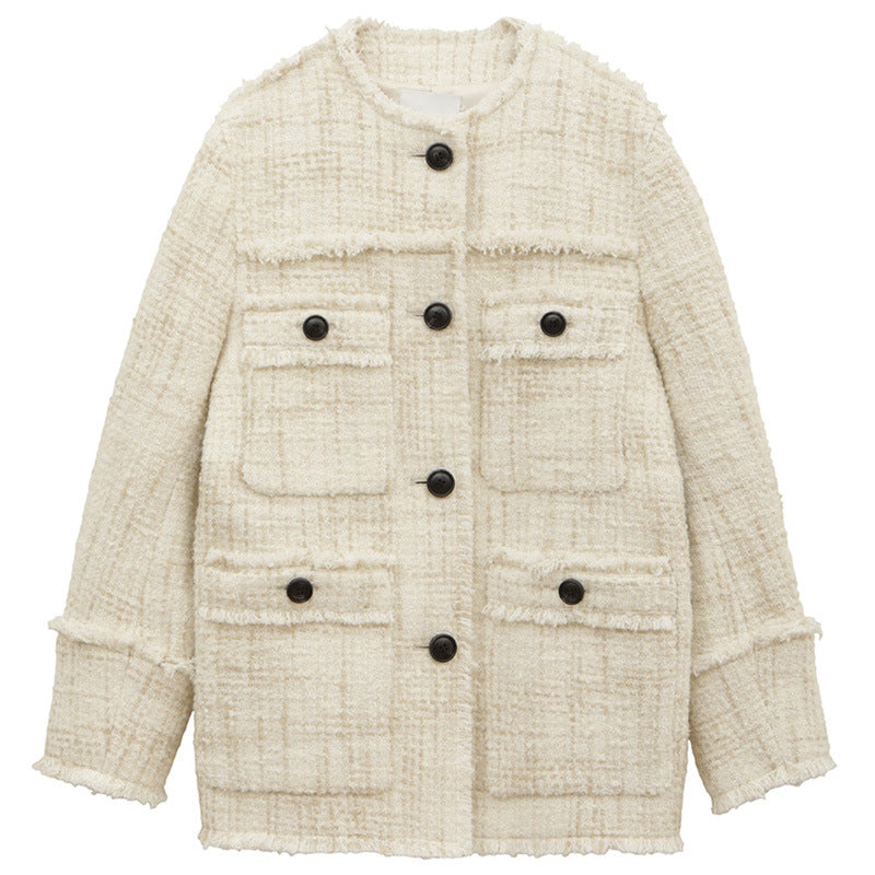 Damen modische Texturierte Jacke Drune