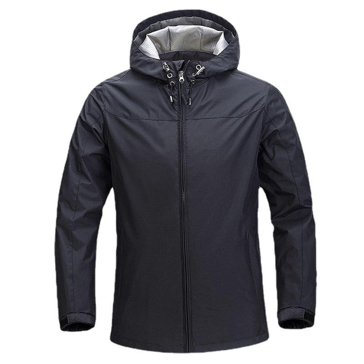 Unisex Leichte packbare Regen- und Windjacke mit verstellbarer Kapuze und atmungsaktivem Futter Drune