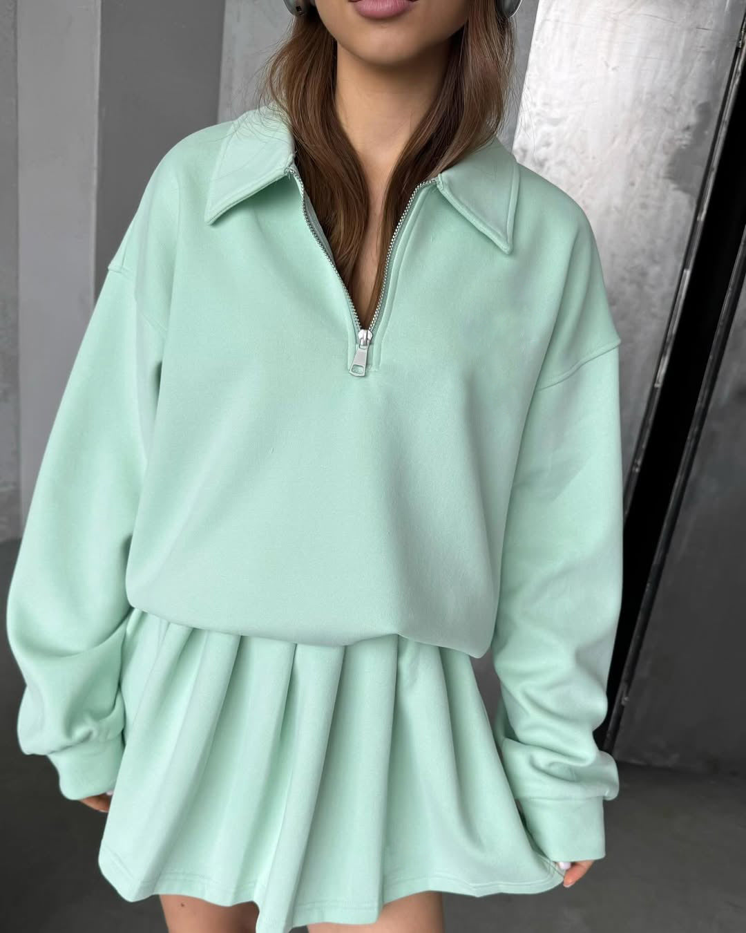 Damen sportlicher Pullover mit Reißverschluss Drune