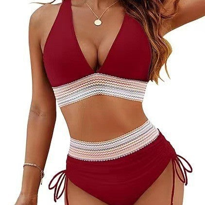 Damen Hochtaillierter Bikini mit elastischem Design Drune