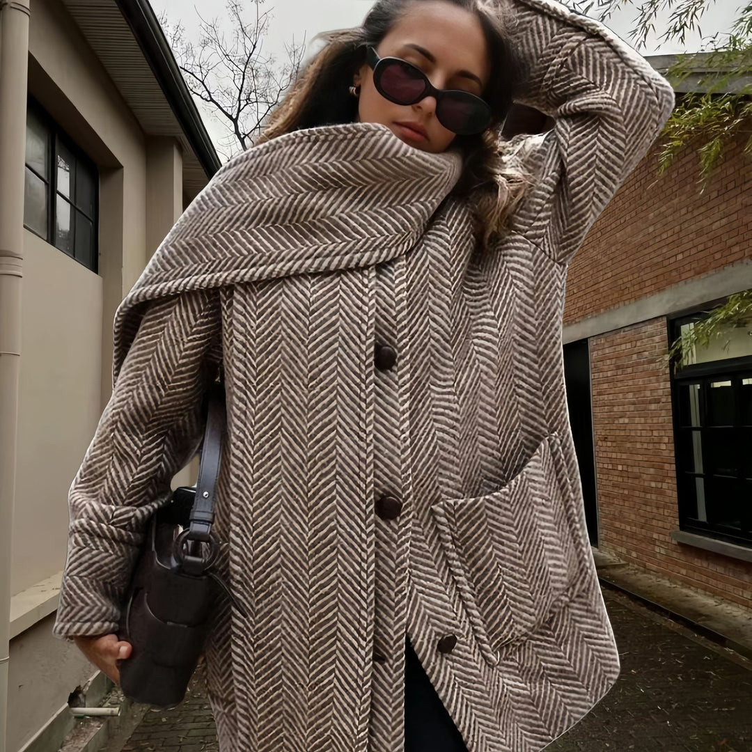 Damen Luxus Oversized-Jacke mit strukturiertem Design Drune