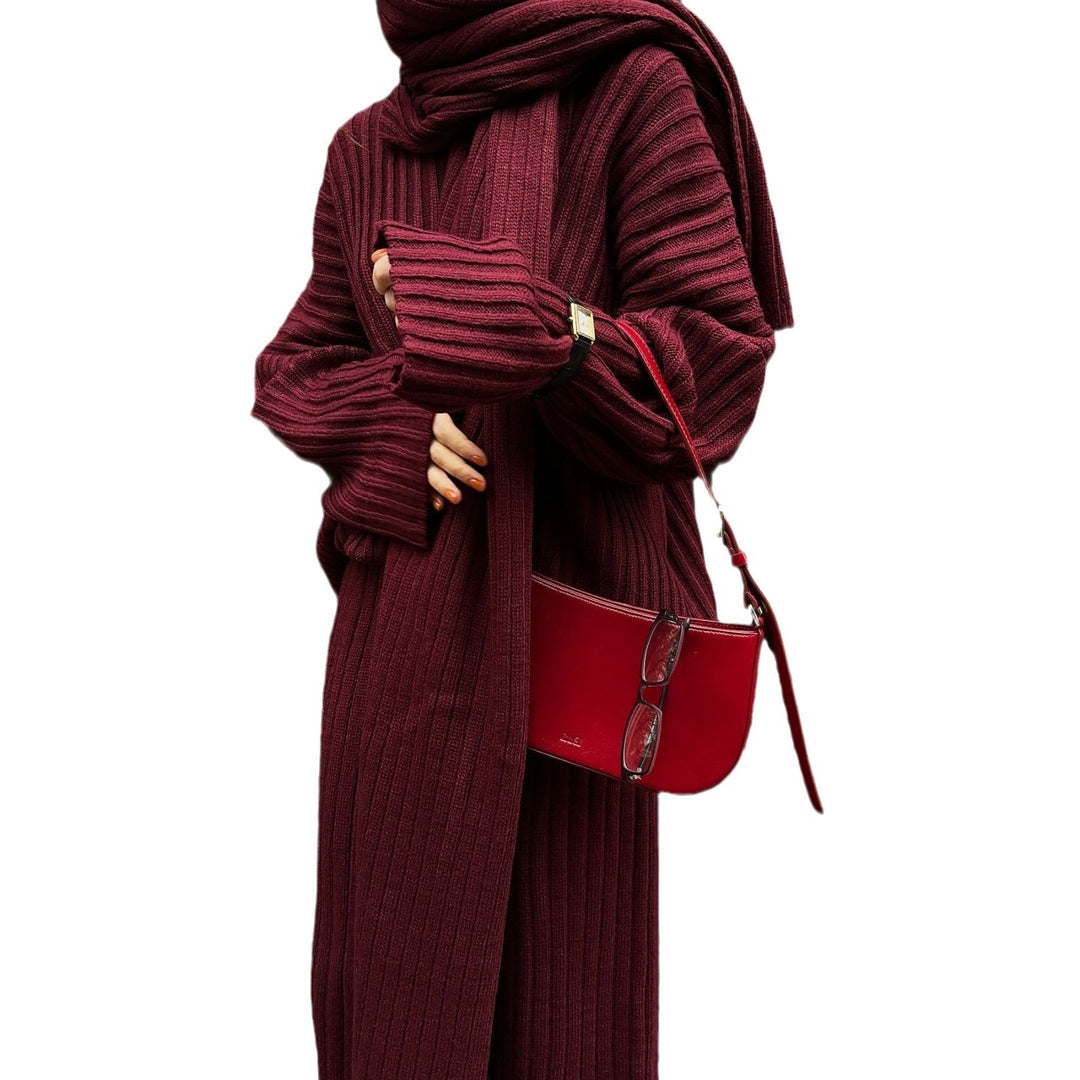 Damen Luxuriöses Strickensemble mit weitem Schnitt Drune