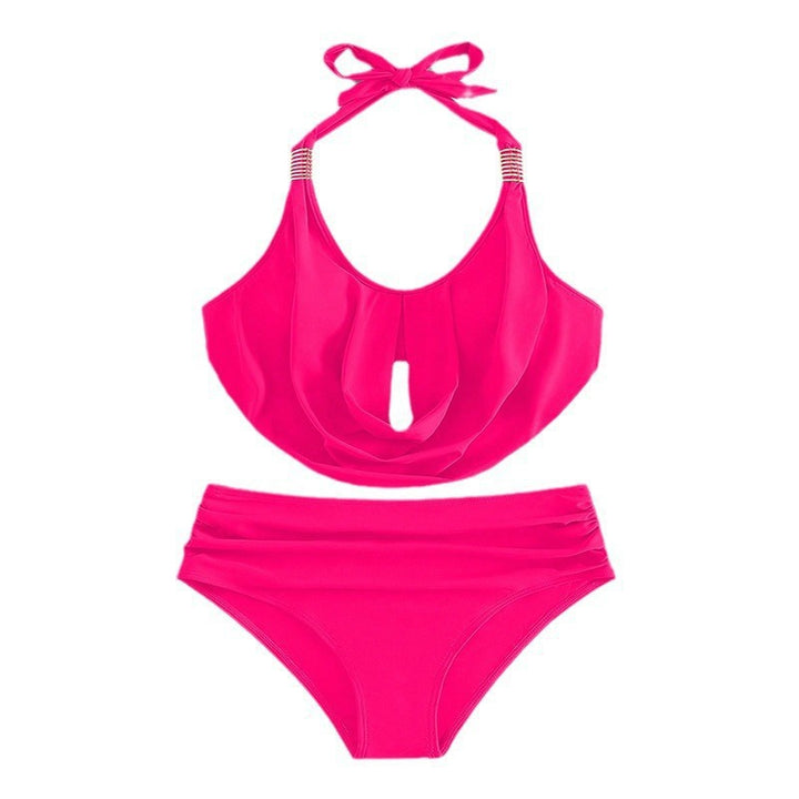 Damen Eleganter Einteiler Badeanzug mit raffiniertem Wickeldesign Drune