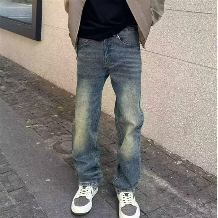 Herren High-Waist Jeans im Used-Look mit lässiger Passform Drune